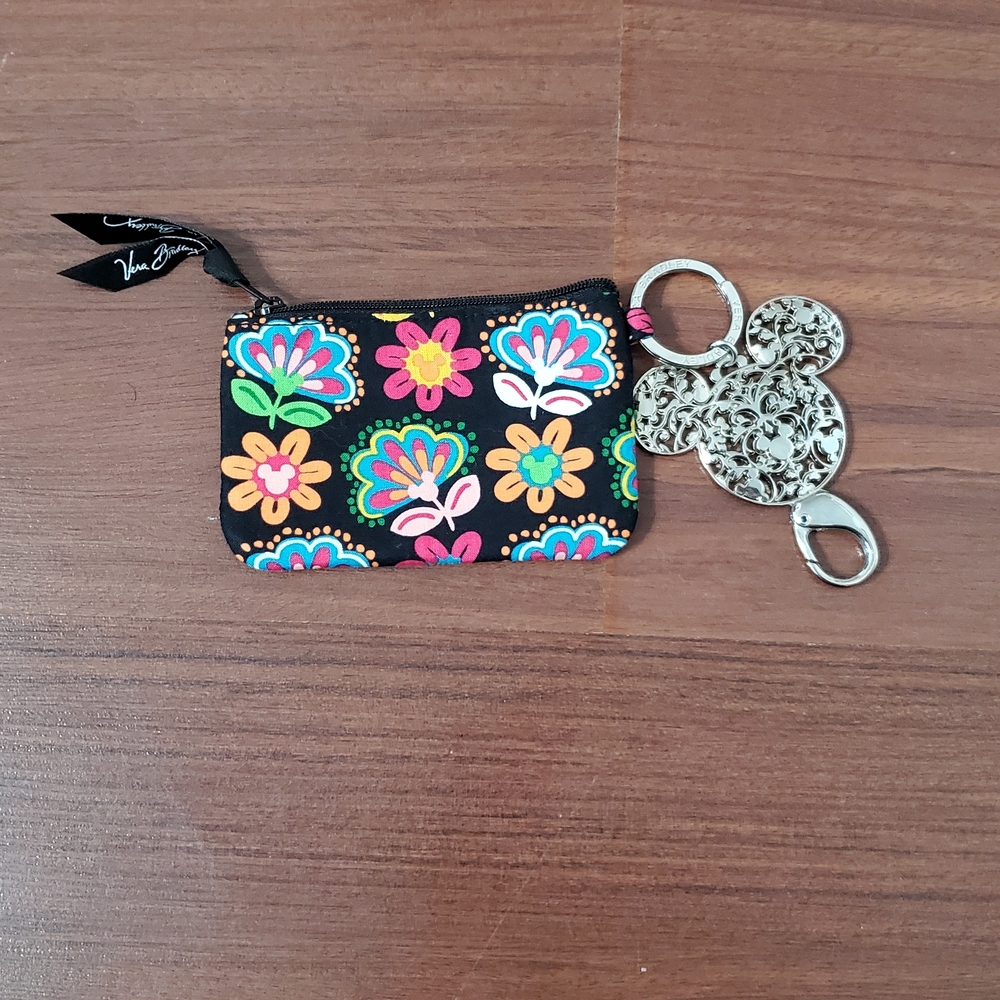 Vera Bradley Black Floral Key & Card Holder